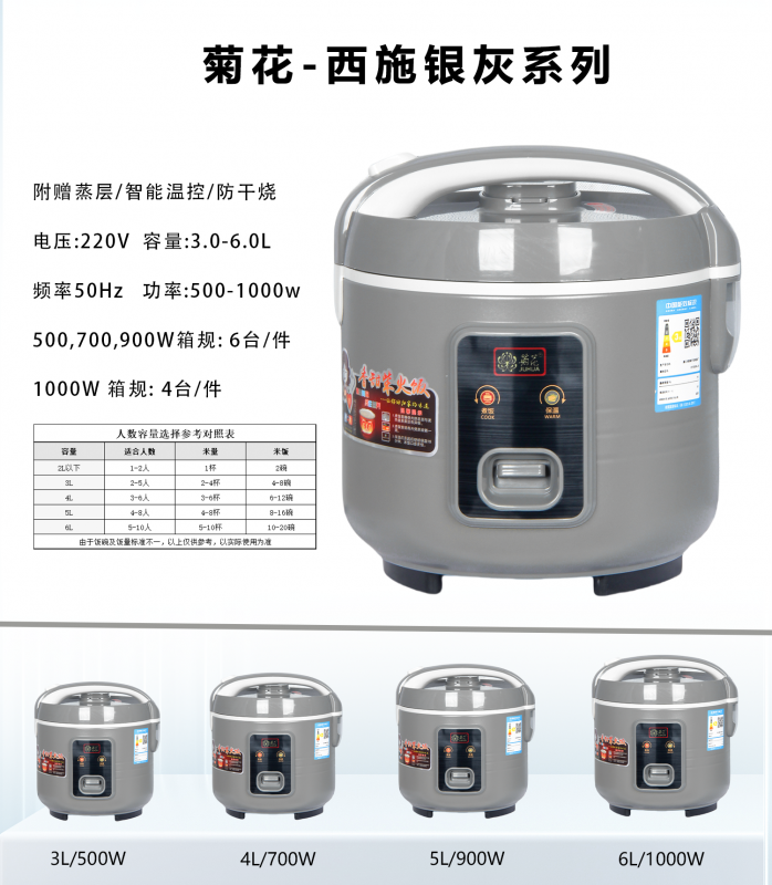 菊花—700W西施玻璃盖中国红/银灰