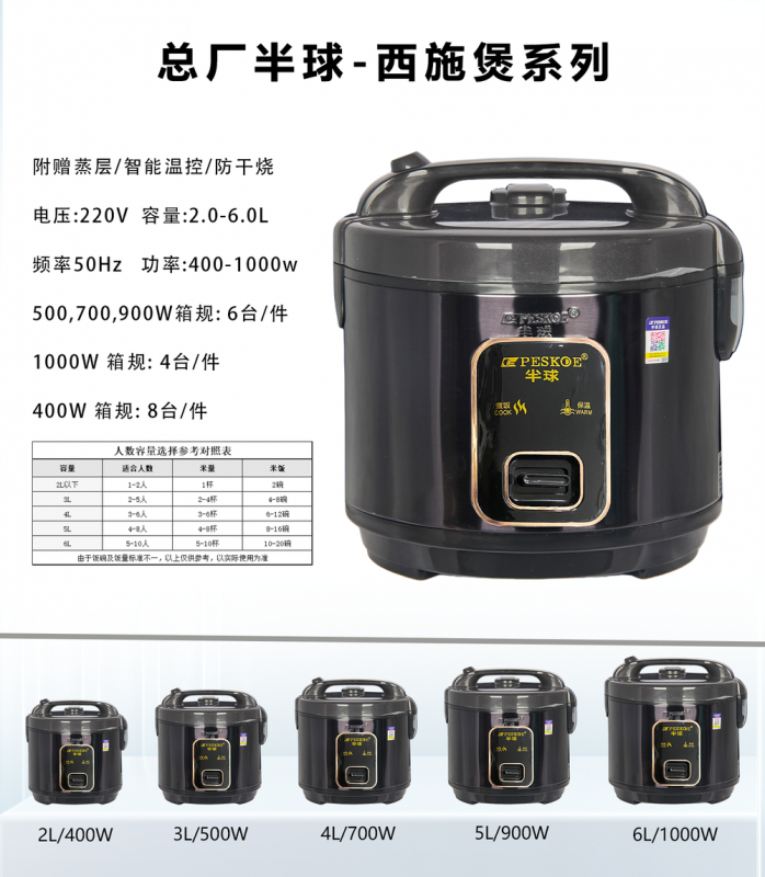 总厂半球-900W西施煲